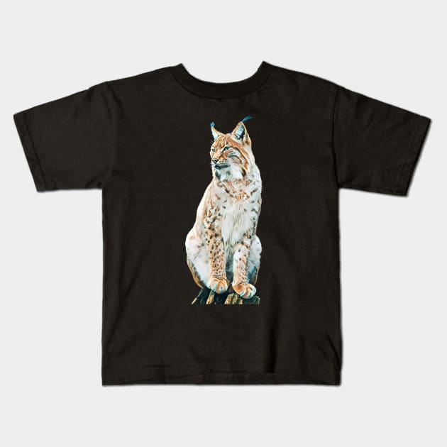 Lynx - Woodland Themed Kids Room, Funny Gifts For Forester, Cute Animals Kids T-Shirt by Shirtsmania